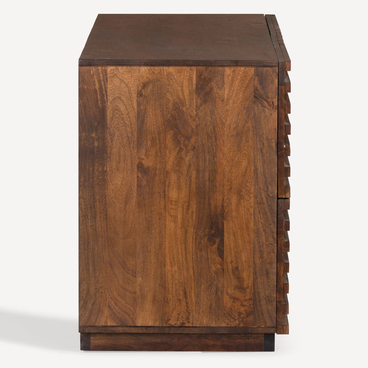 Geometric Pattern Geo-Dresser: Sleek Hardwood Design