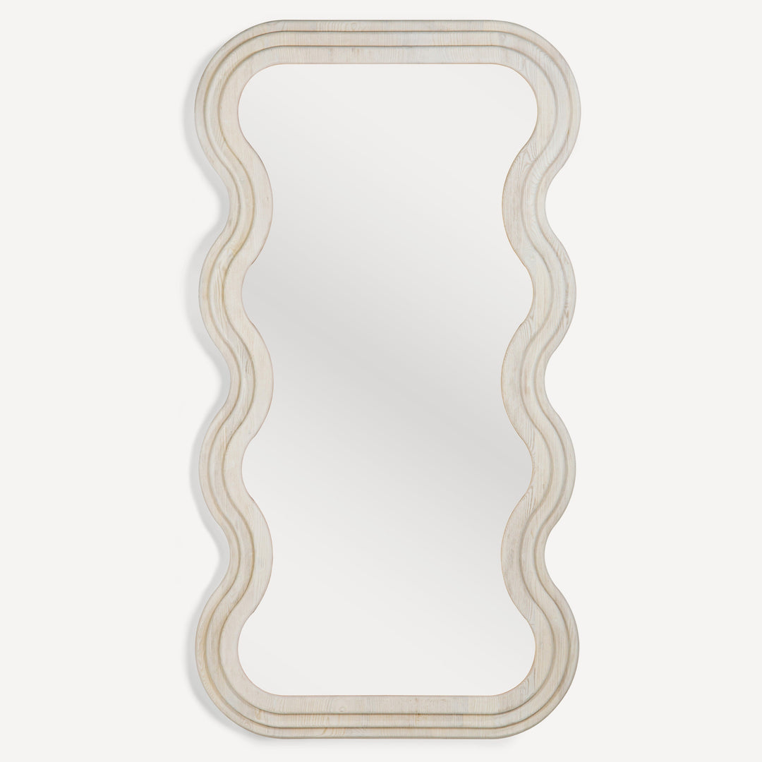 Whimsical Wave Oak Floor Reflector