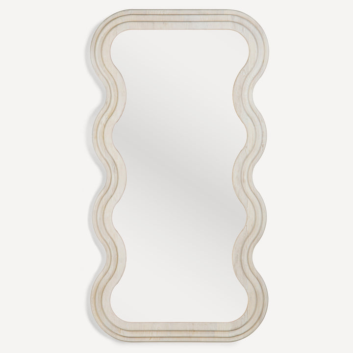 Whimsical Wave Oak Floor Reflector