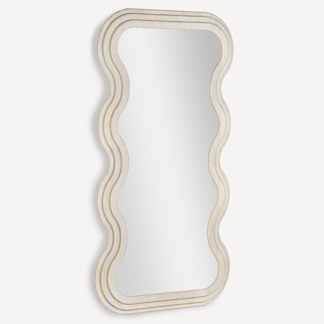 Whimsical Wave Oak Floor Reflector