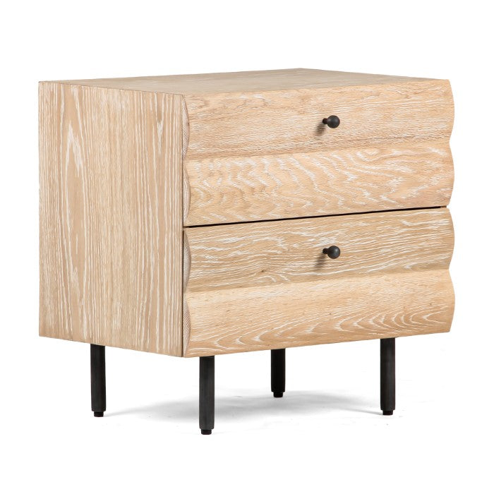 Solstice Curve Modern Oak Nightstand