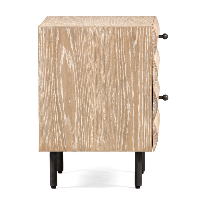 Solstice Curve Modern Oak Nightstand