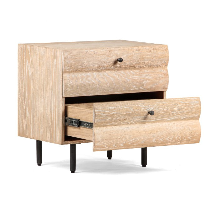 Solstice Curve Modern Oak Nightstand