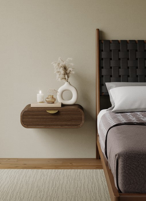 Space Saver Wall-Mounted Bamboo Nightstand