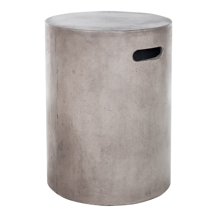 Modern Concrete & Fiber Outdoor Side Table with Handles