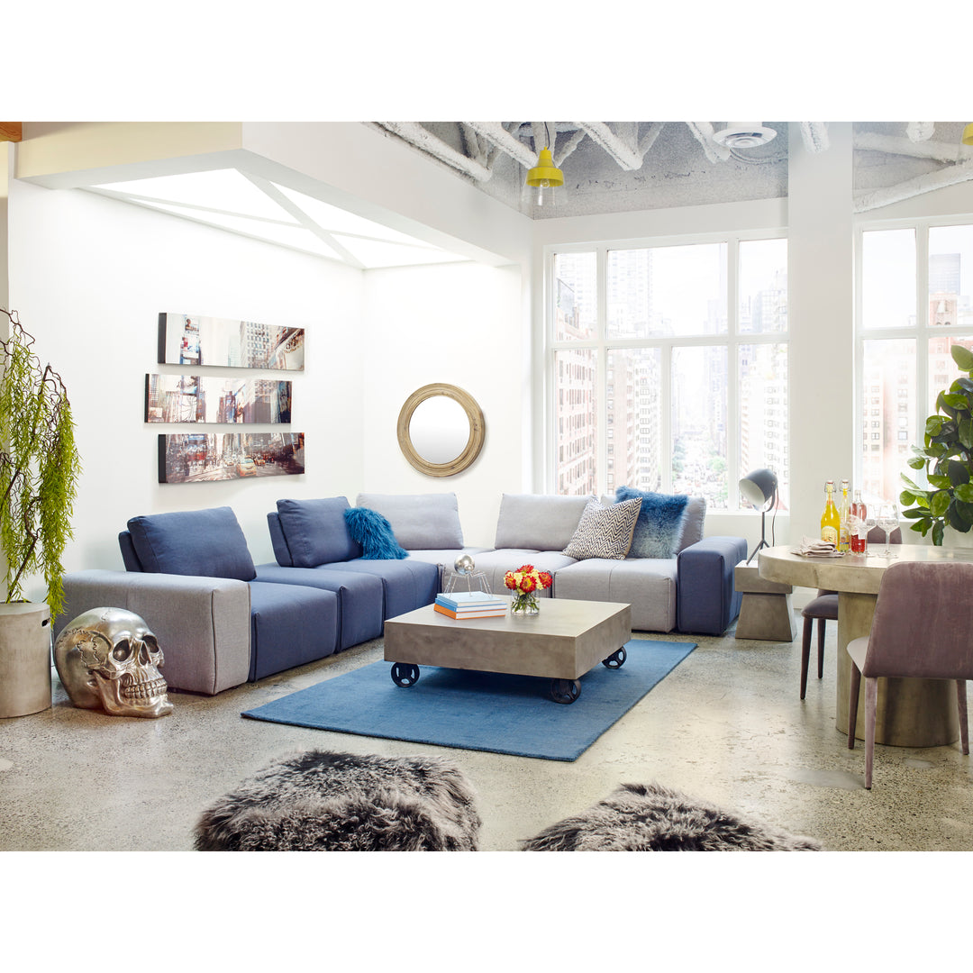 Modern Concrete & Fiber Outdoor Side Table with Handles