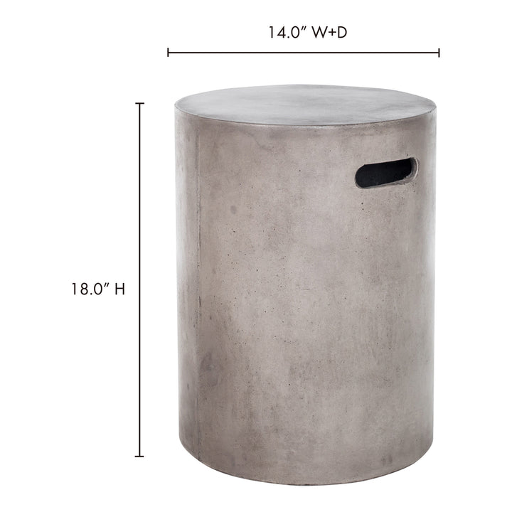 Modern Concrete & Fiber Outdoor Side Table with Handles