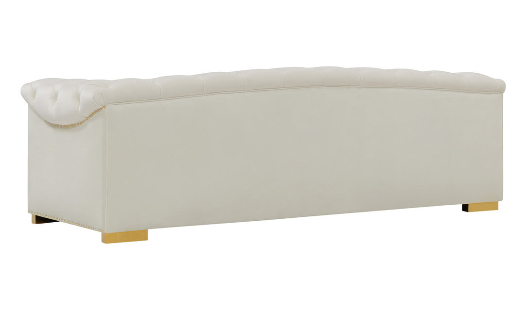 Willow Velvet Tufted Sofa - Cream