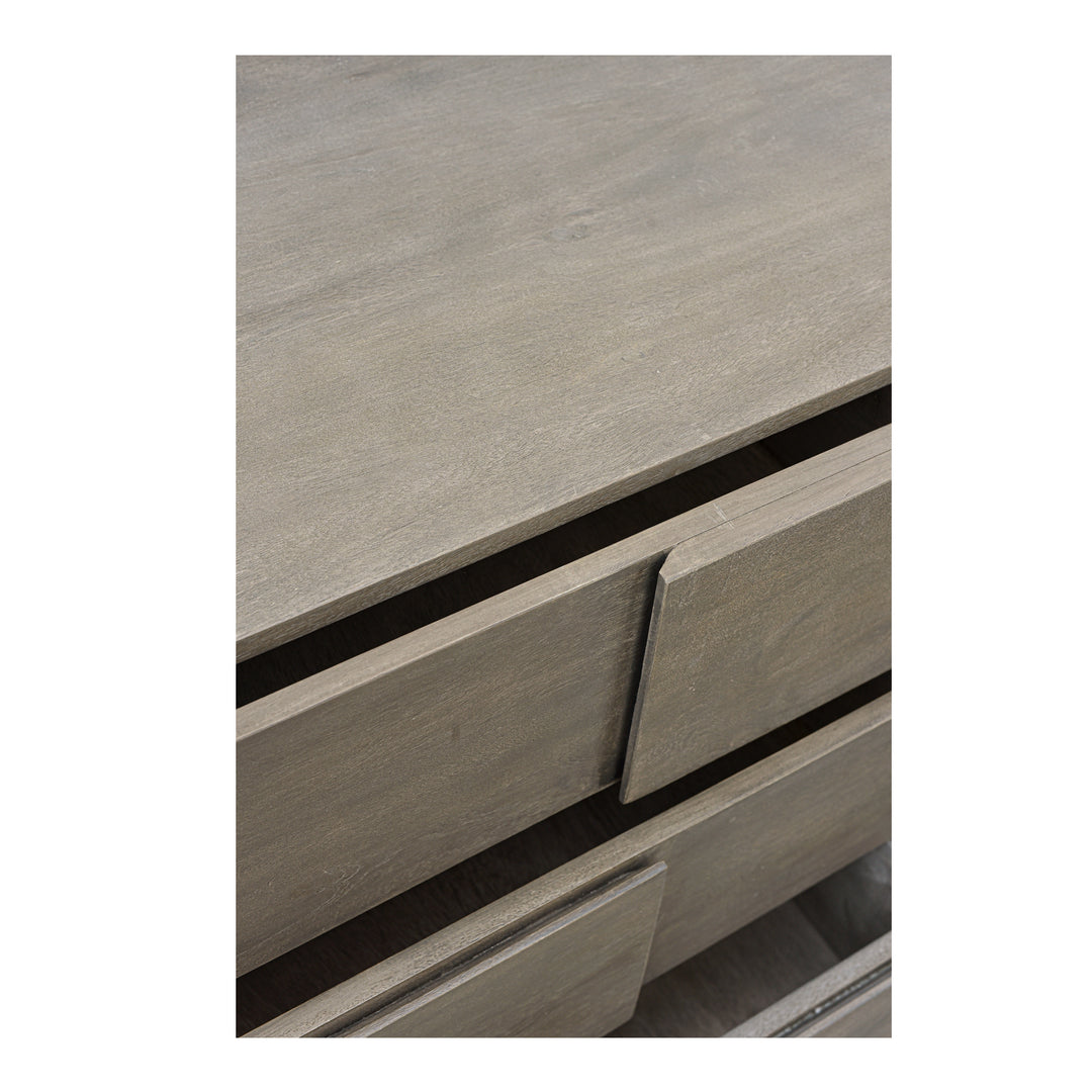 Modern Cubist Acacia Wood & Iron Dresser