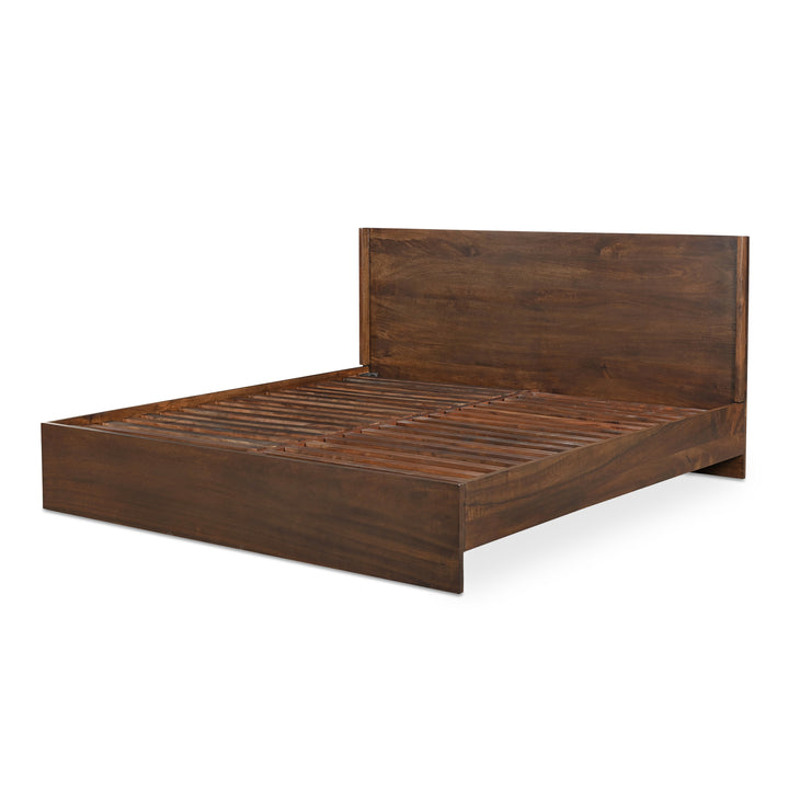 Sophisticated Mango Wood Angular Queen Bed