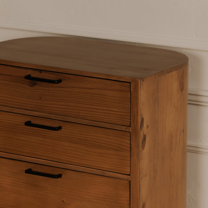 Modern Three-Legged Pine Drawer Chest