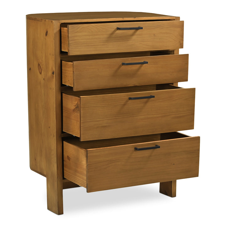Modern Three-Legged Pine Drawer Chest
