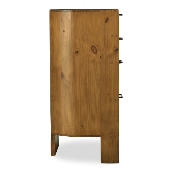 Modern Three-Legged Pine Drawer Chest