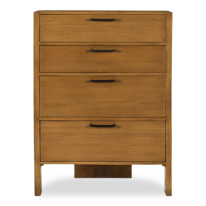 Modern Three-Legged Pine Drawer Chest