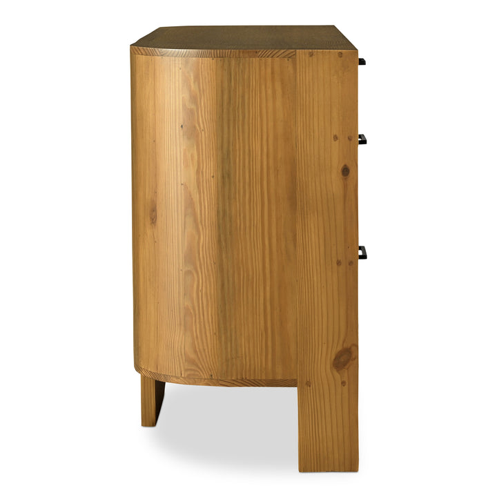 RetroChic Three-Legged Dresser with 6 Drawers