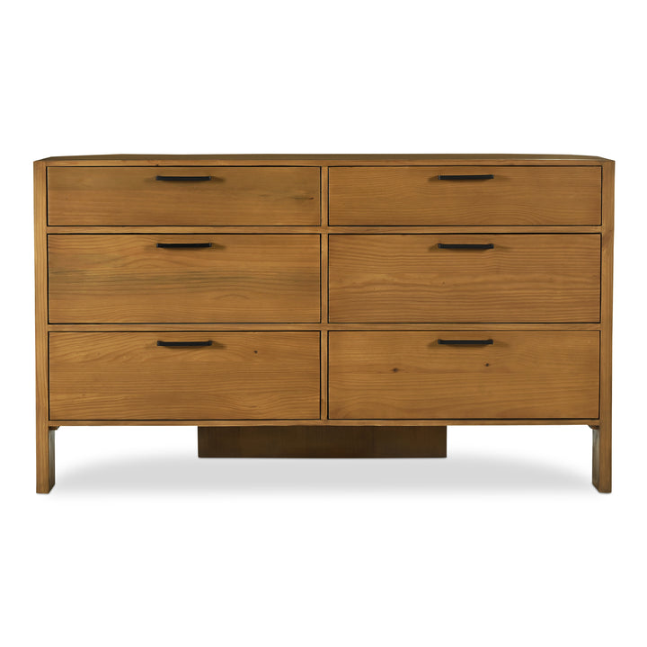 RetroChic Three-Legged Dresser with 6 Drawers