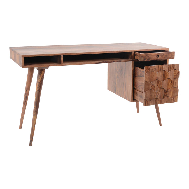 Sleek Ambidextrous Workstation in Solid Sheesham