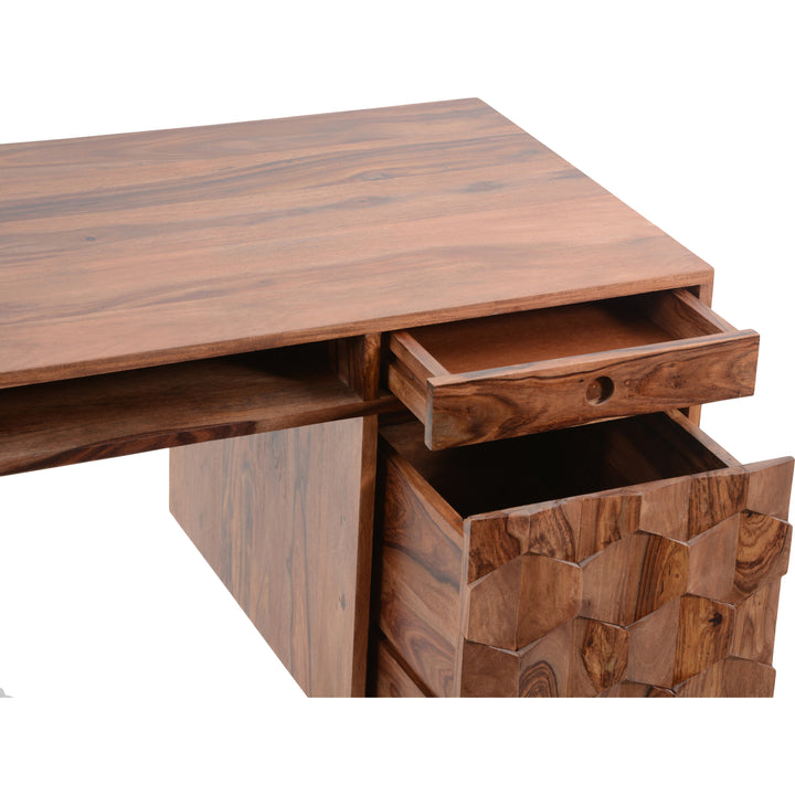 Sleek Ambidextrous Workstation in Solid Sheesham