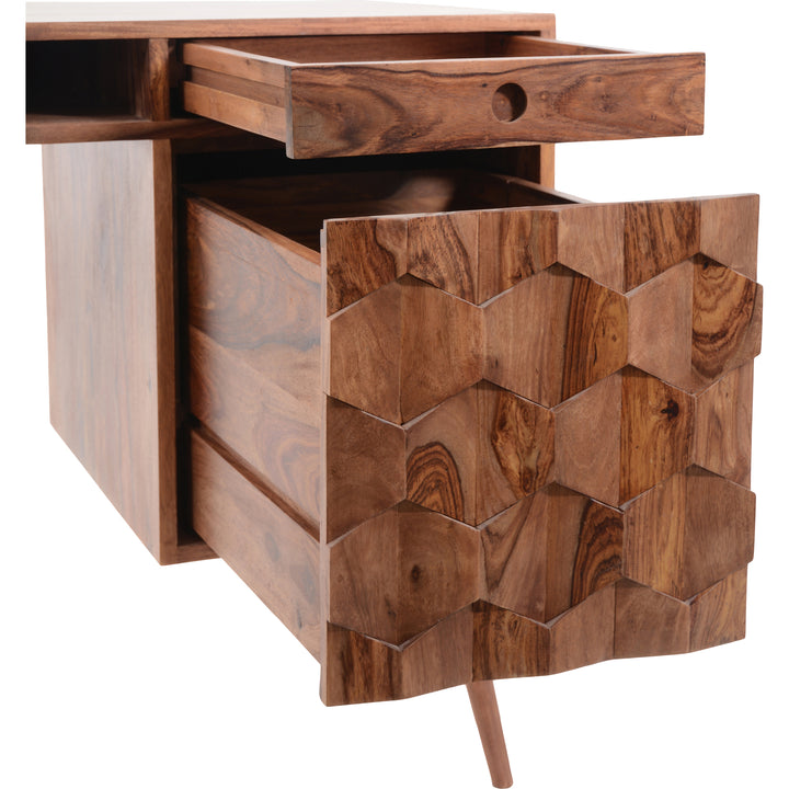 Sleek Ambidextrous Workstation in Solid Sheesham