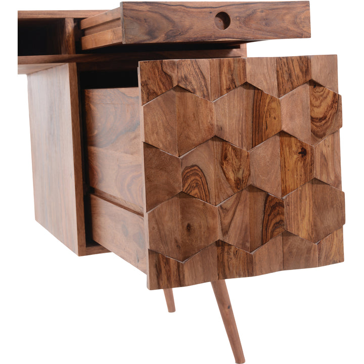 Sleek Ambidextrous Workstation in Solid Sheesham