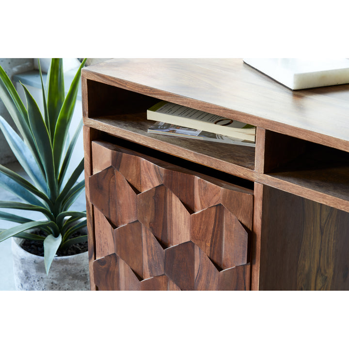 Sleek Ambidextrous Workstation in Solid Sheesham