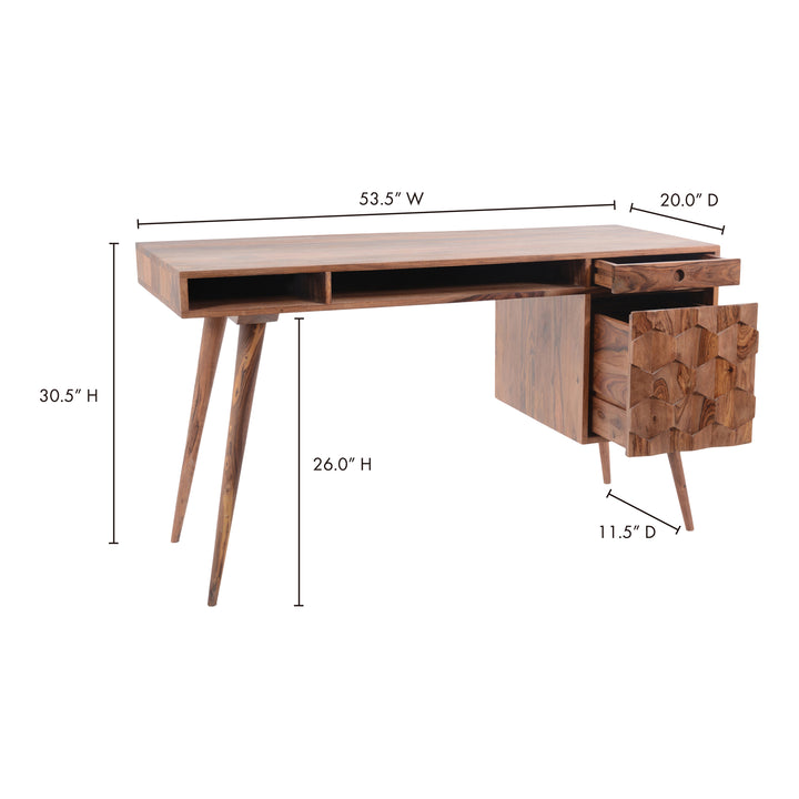 Sleek Ambidextrous Workstation in Solid Sheesham