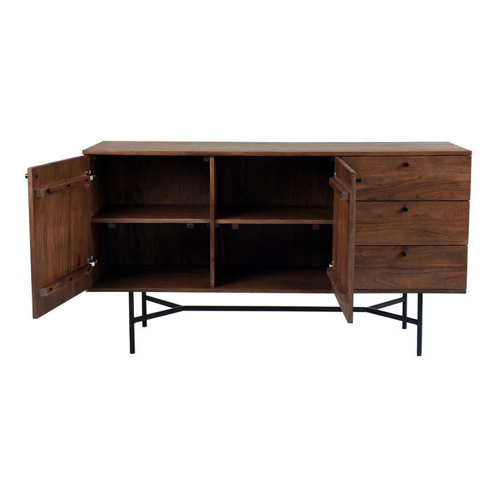 Industrial-Chic Acacia Wood Buffet
