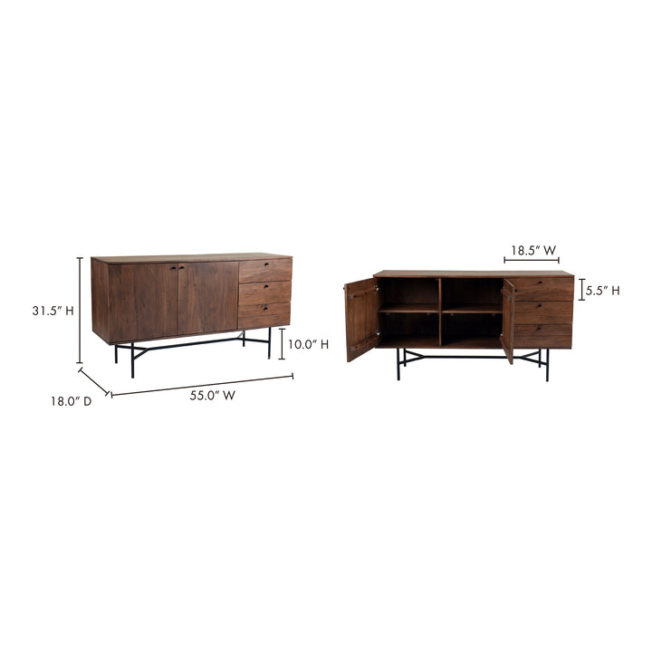 Industrial-Chic Acacia Wood Buffet