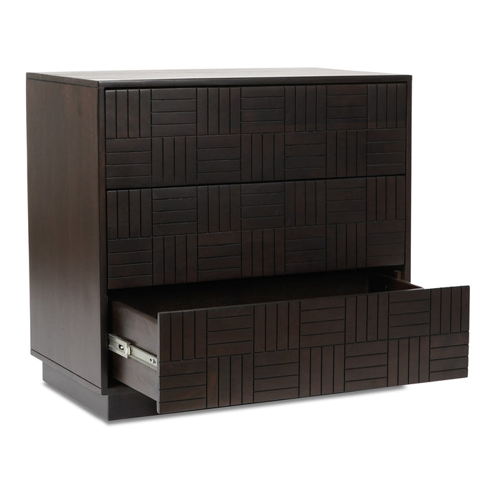 Parquet-Inspired 3-Drawer Nighstand