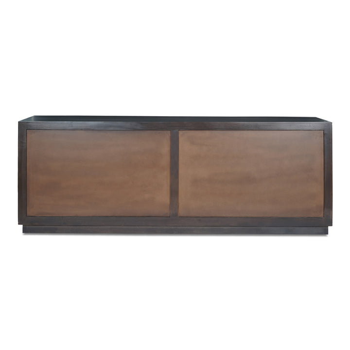 Parquet-Inspired 4-Door Storage Console