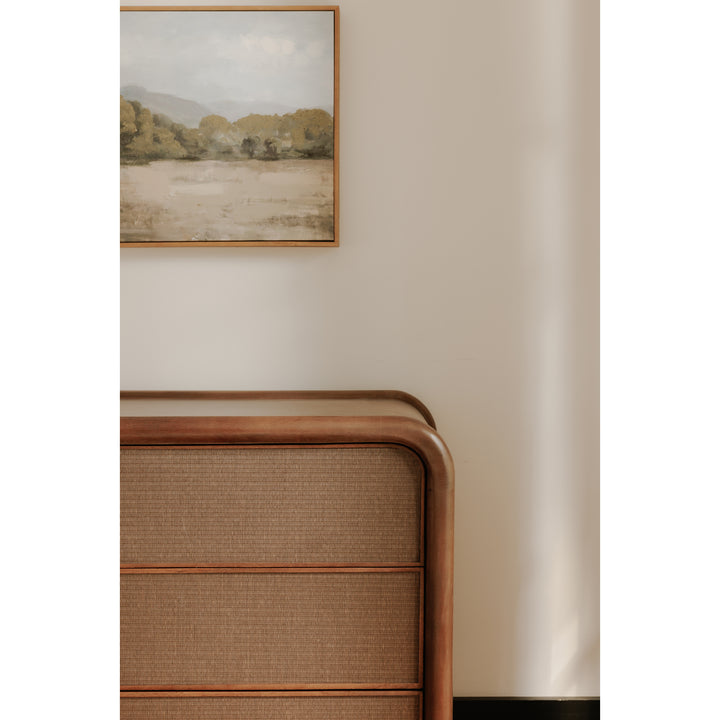 Artisanal Woven Nightstand with 3 Drawers