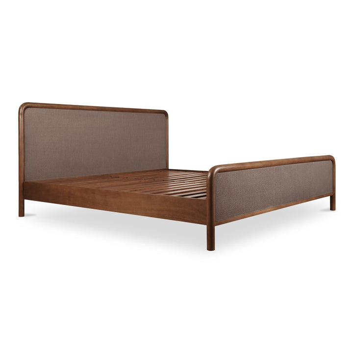 Japanese-Inspired Woven Headboard Bed