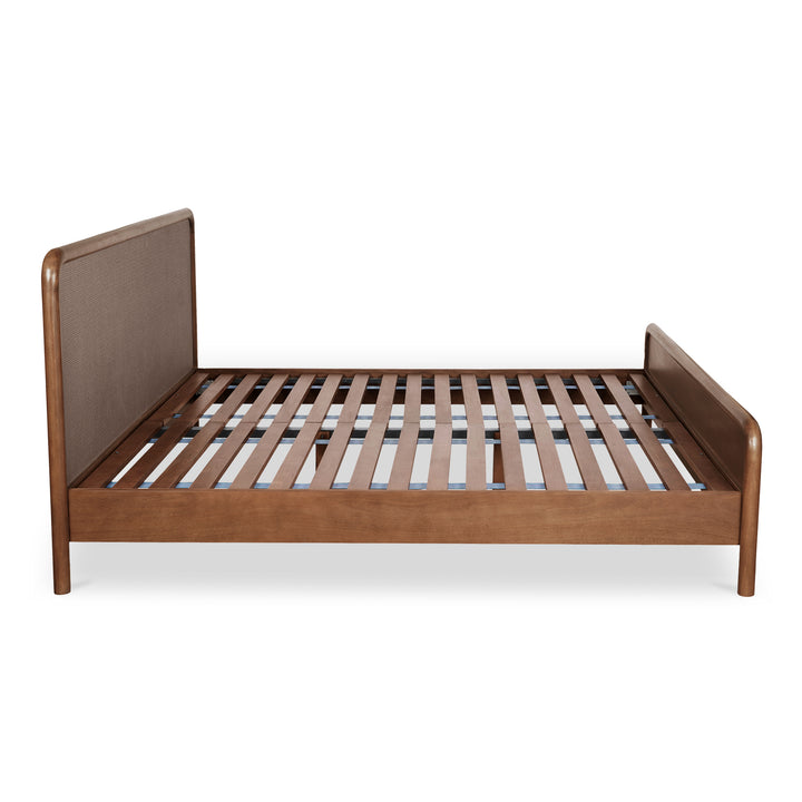Japanese-Inspired Woven Headboard Bed