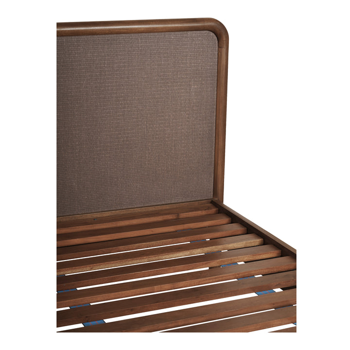 Japanese-Inspired Woven Headboard Bed