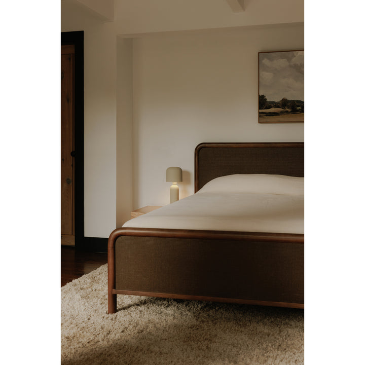 Japanese-Inspired Woven Headboard Bed