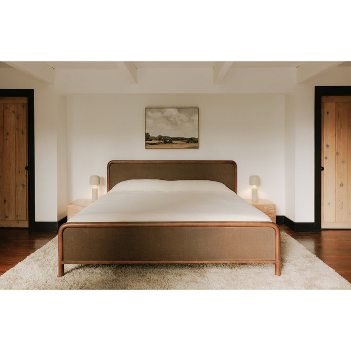 Japanese-Inspired Woven Headboard Bed