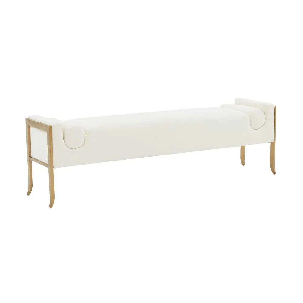 Insi Velvet Bench - Ivory