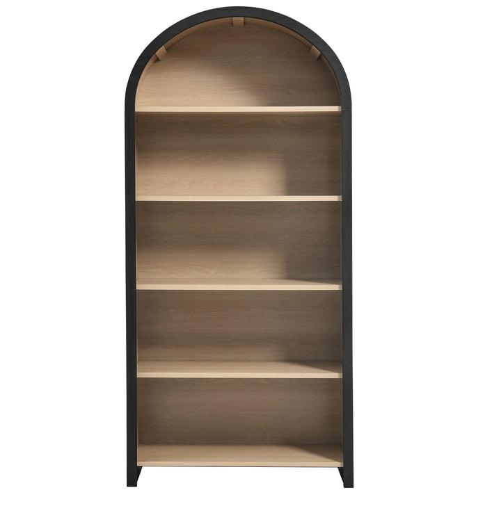 Evelyn Arched Wide Bookcase Display Cabinet - Black