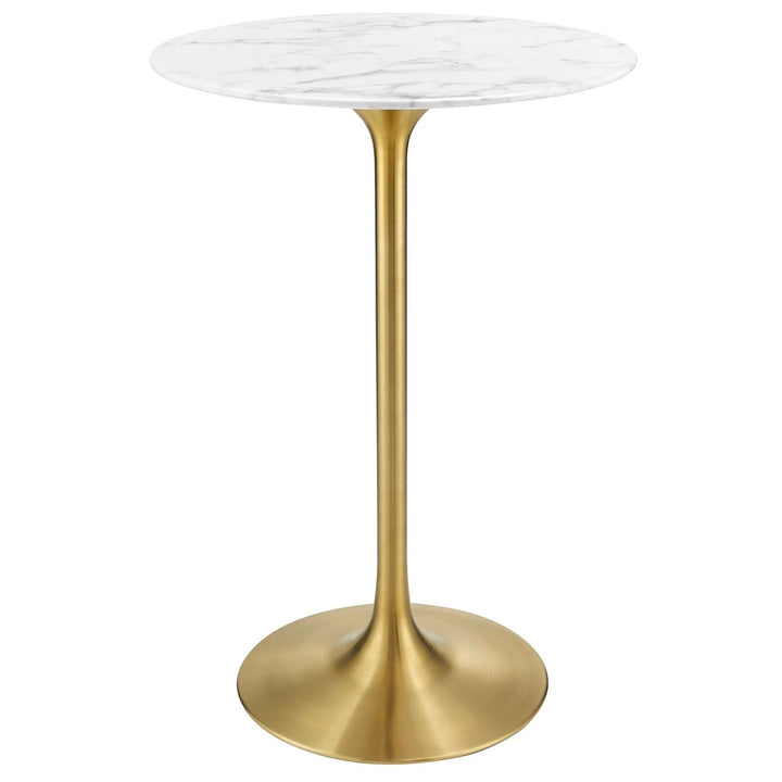 Pila 28" Round Artificial Marble Bar Table