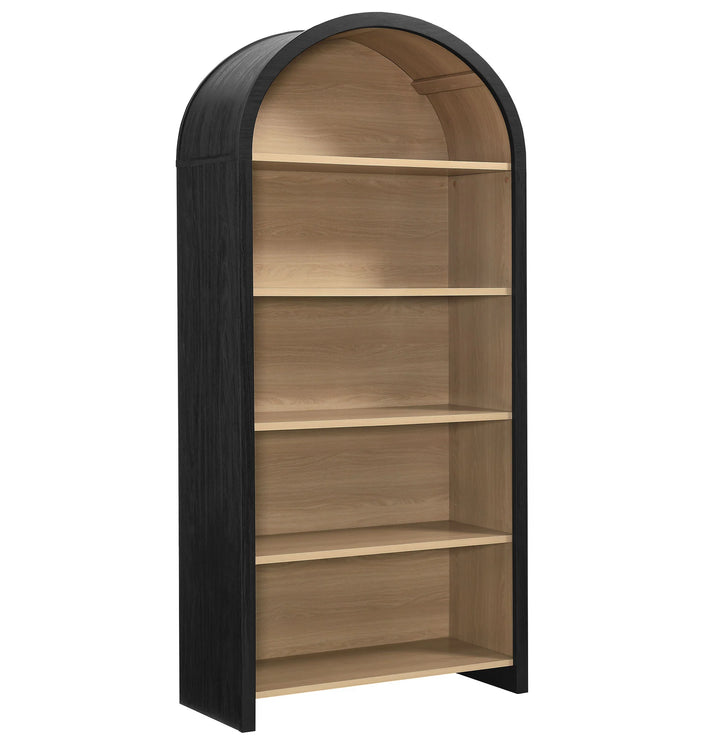 Evelyn Arched Wide Bookcase Display Cabinet - Black