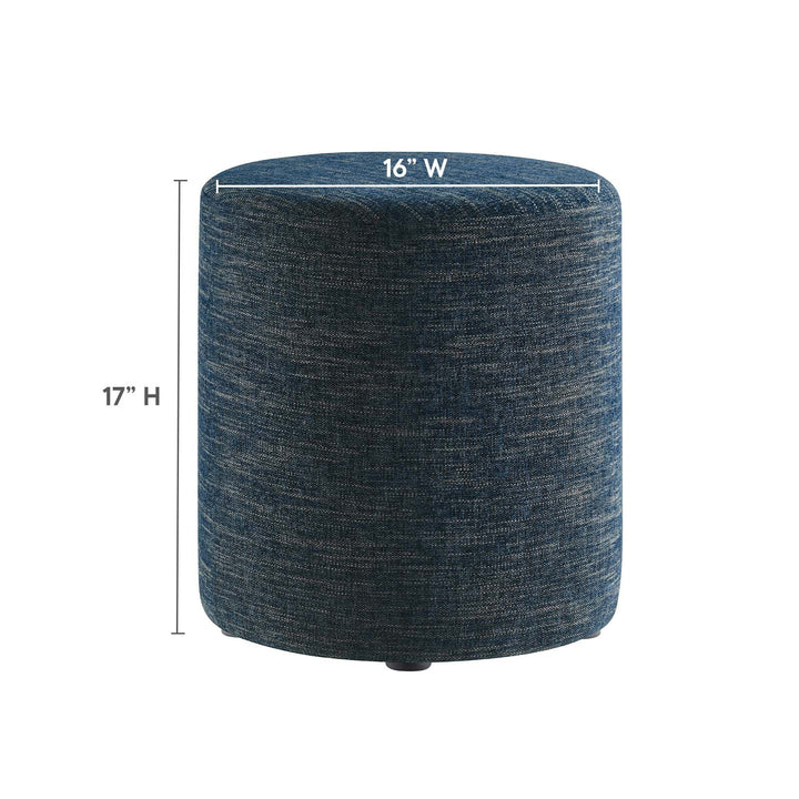 Jake 16" Round Upholstered Ottoman - Azure