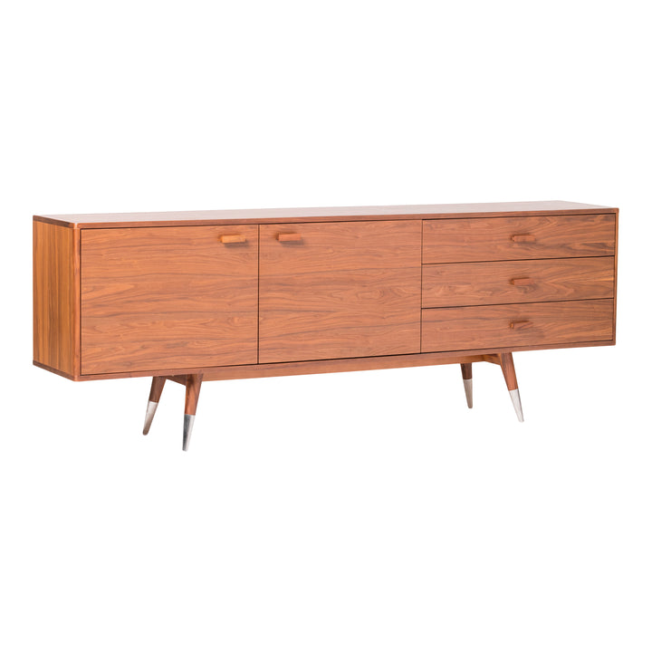Retro Chic Walnut-Veneer Sideboard with Ample Storage