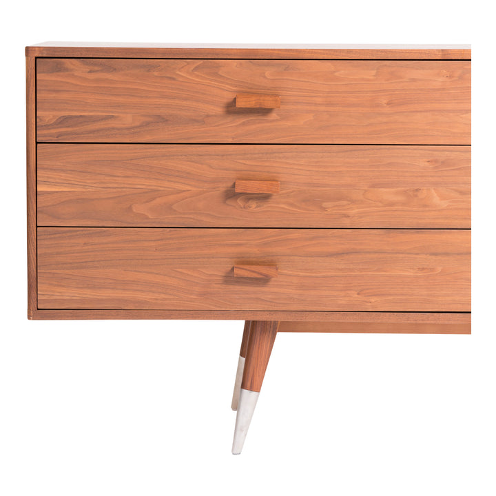 Retro Chic Walnut-Veneer Sideboard with Ample Storage