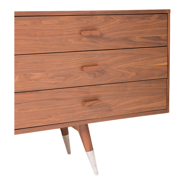 Retro Chic Walnut-Veneer Sideboard with Ample Storage