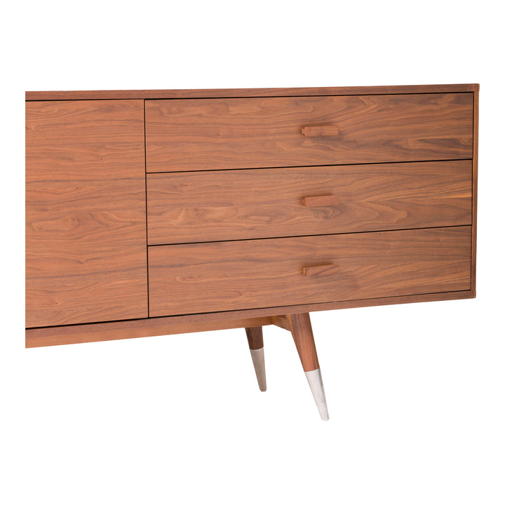 Retro Chic Walnut-Veneer Sideboard with Ample Storage