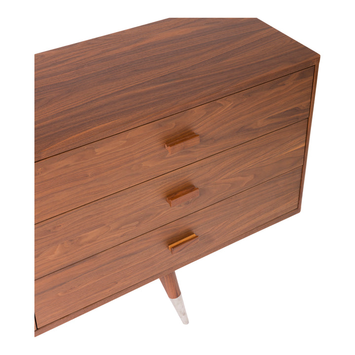 Retro Chic Walnut-Veneer Sideboard with Ample Storage