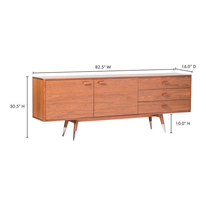 Retro Chic Walnut-Veneer Sideboard with Ample Storage