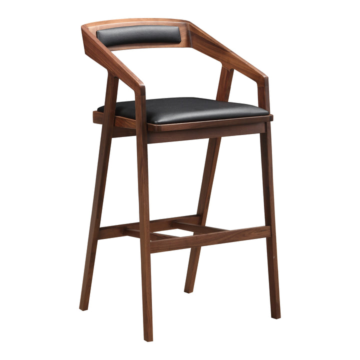 Retro-Chic Swivel Stool - Minimalist Oak Frame & Vegan Leather Seat