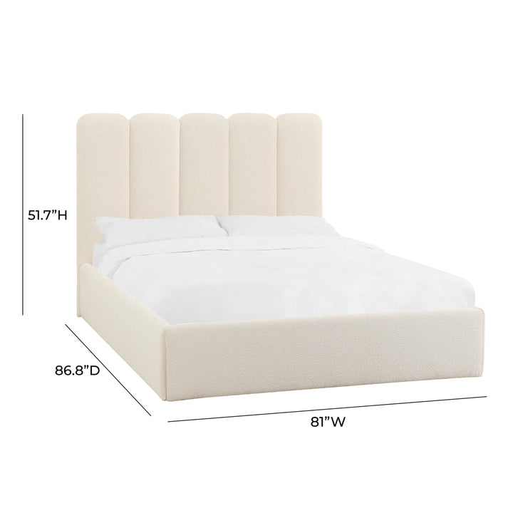 Alpani Cream Boucle Bed - King