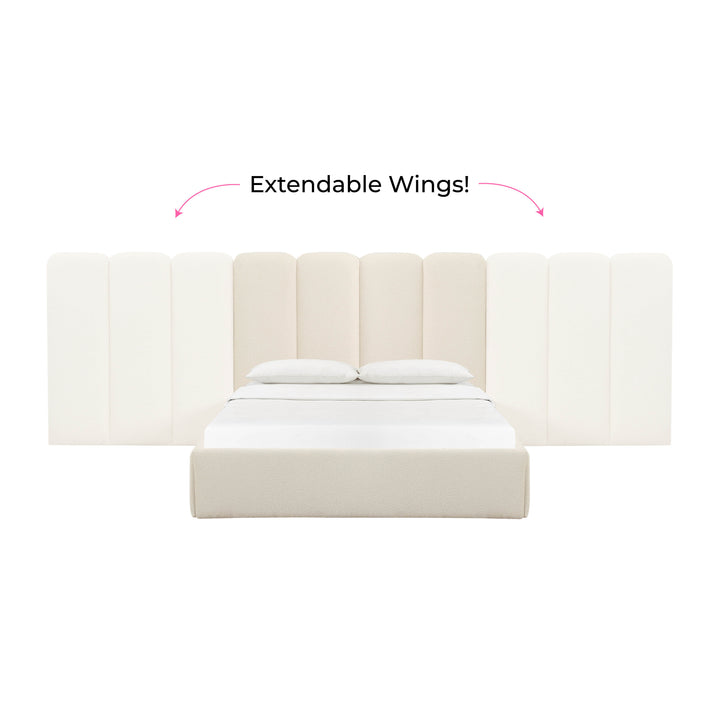 Alpani Cream Boucle Bed - King